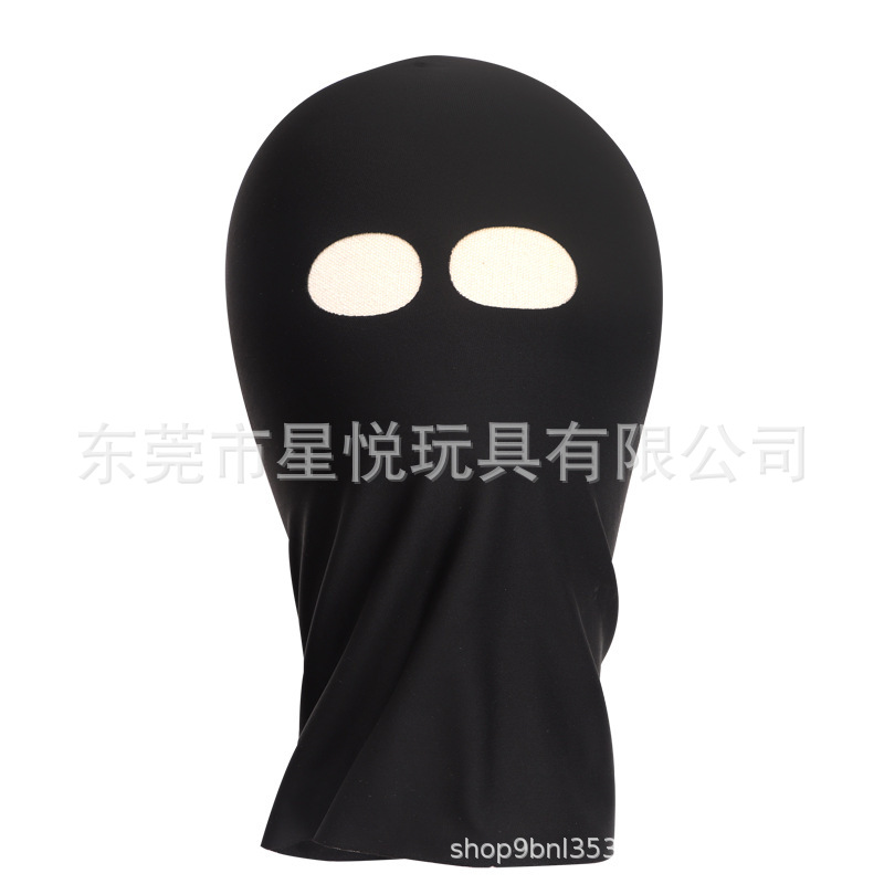 SM Erotic Hood Mask, Breathable Nylon Eye-Opening Design, Elastic Slip-On Adult Headgear — detail image 6