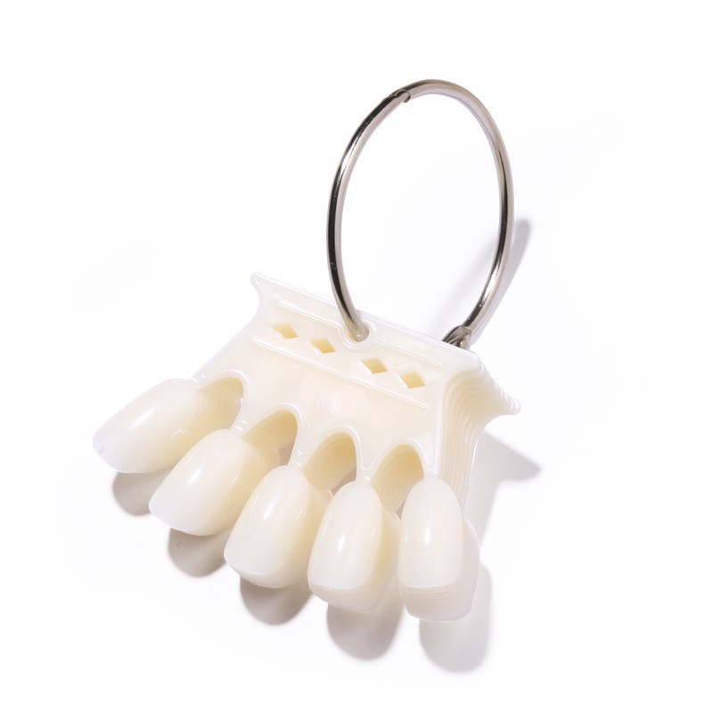 Herramientas de uñas transfronterizas 50 piezas de esmalte de uñas muestra de pegamento de esmalte de uñas, tarjeta de color trapezoidal puntiaguda de cabeza plana, pieza de práctica de uñas