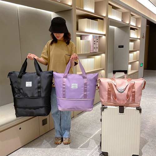 Travel bag women's short-distance portable lightweight waterproof luggage bag large capacity business trip maternity bag storage luggage bag