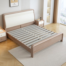 新款现代简约实木床.北欧主卧室.双人床家用储物轻奢床