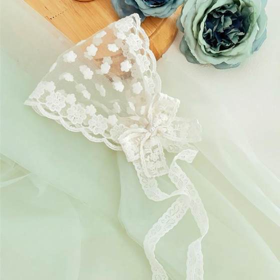 Children's Lace Hair Band Cap Summer Thin Princess Protecting Fontanelle Hat Hair Accessories Wide Baby Girl Baby Headwear 0-1 Years 2
