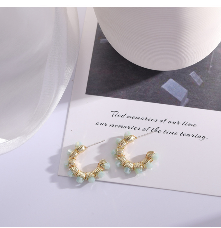 1 Pair Fashion C Shape Metal Plating Artificial Crystal Womenu0027S Earrings