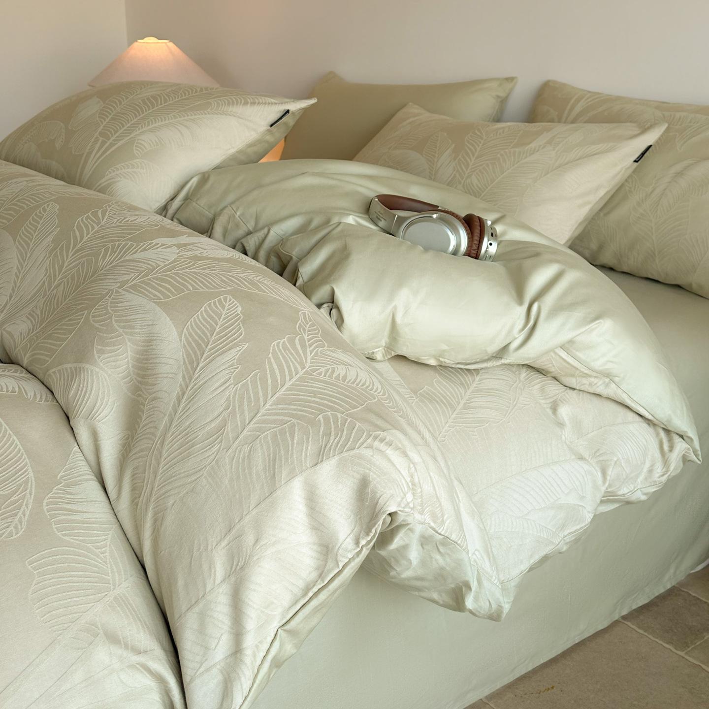 A clase Jacquard 60 cama de cuatro piezas de algodón 100% algodón ligero de lujo de alta calidad sábanas de cama de tres piezas