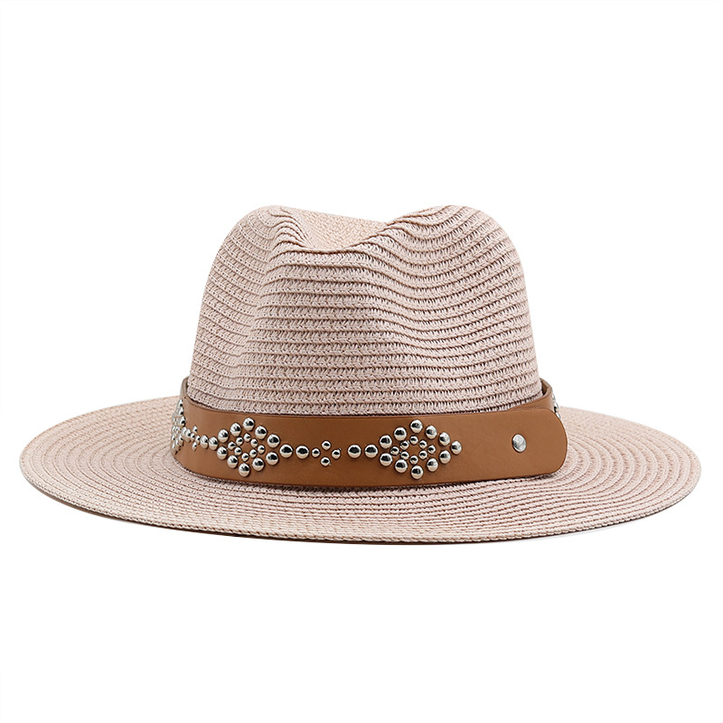 Women's Simple Style Color Block Flat Eaves Straw Hat display picture 2