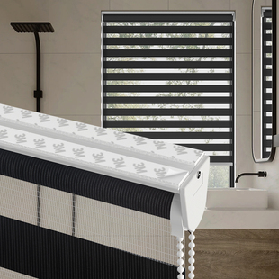 ✅ Adhesive Punch-Free Soft Gauze Curtain Double-Layer Roller Blind Blackout Bathroom Bathroom Waterproof Interior Window Blinds