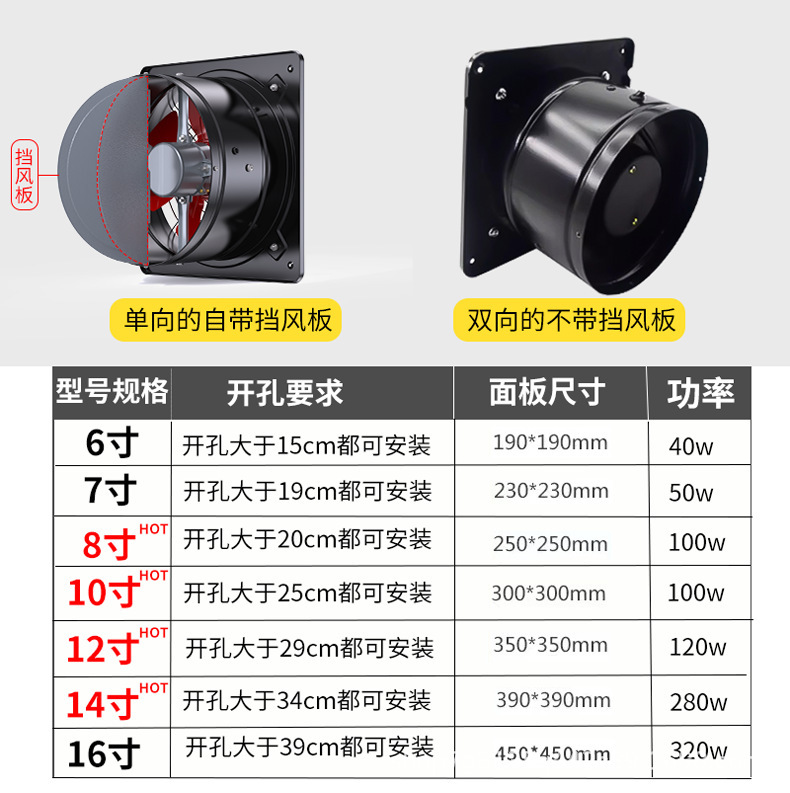 メーカー直販ハイパワー排気ファンステンレス排気ファンレンジフード強力後厨房換気扇静音|undefined