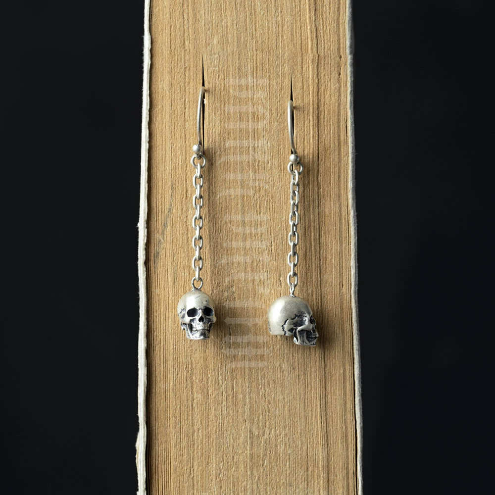 Earrings, accessory, silver 925 sample, punk style, wholesale