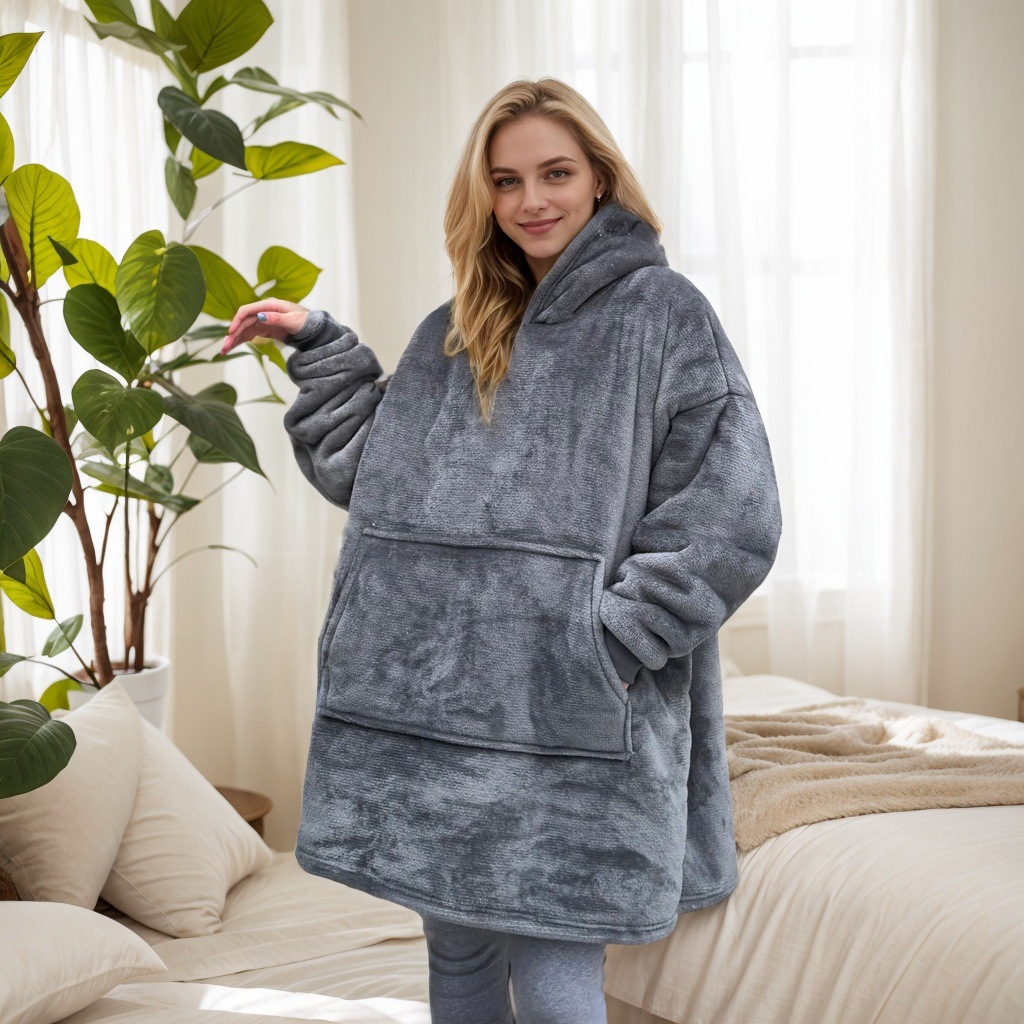 Hoodie gruesa manta perezosa abrigo encapuchado abrigo