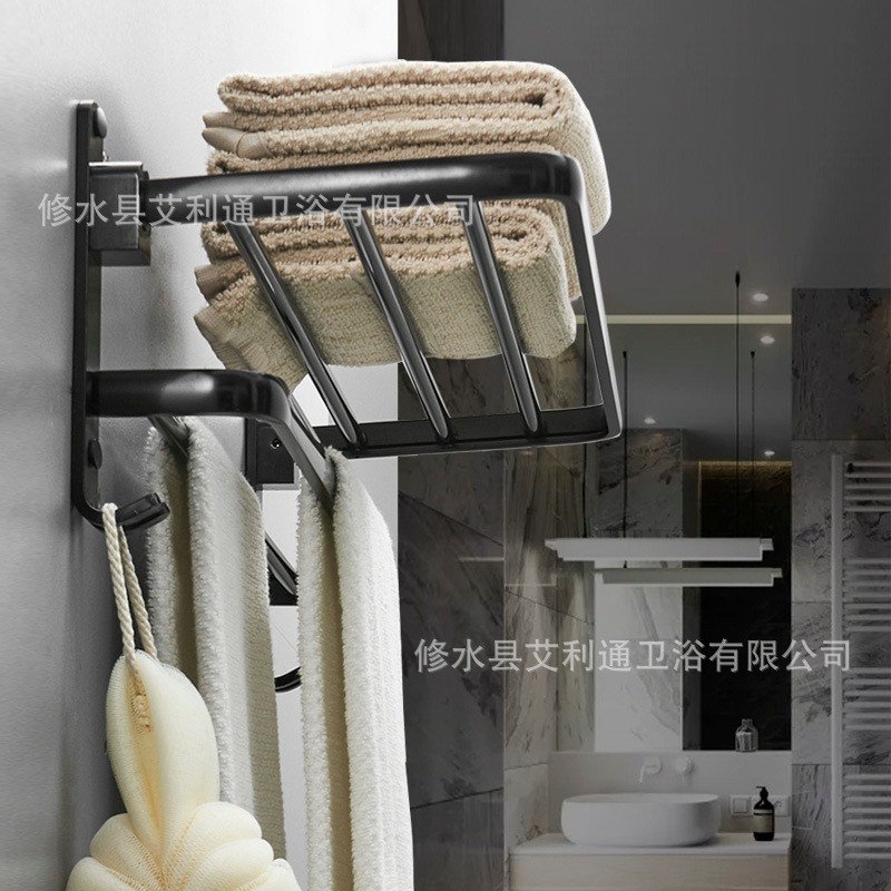 Negro ponche-libre toalla rack traje de aluminio del espacio triángulo almacenamiento rack caja de pañuelos inodoro cepillo rack colgante al por mayor
