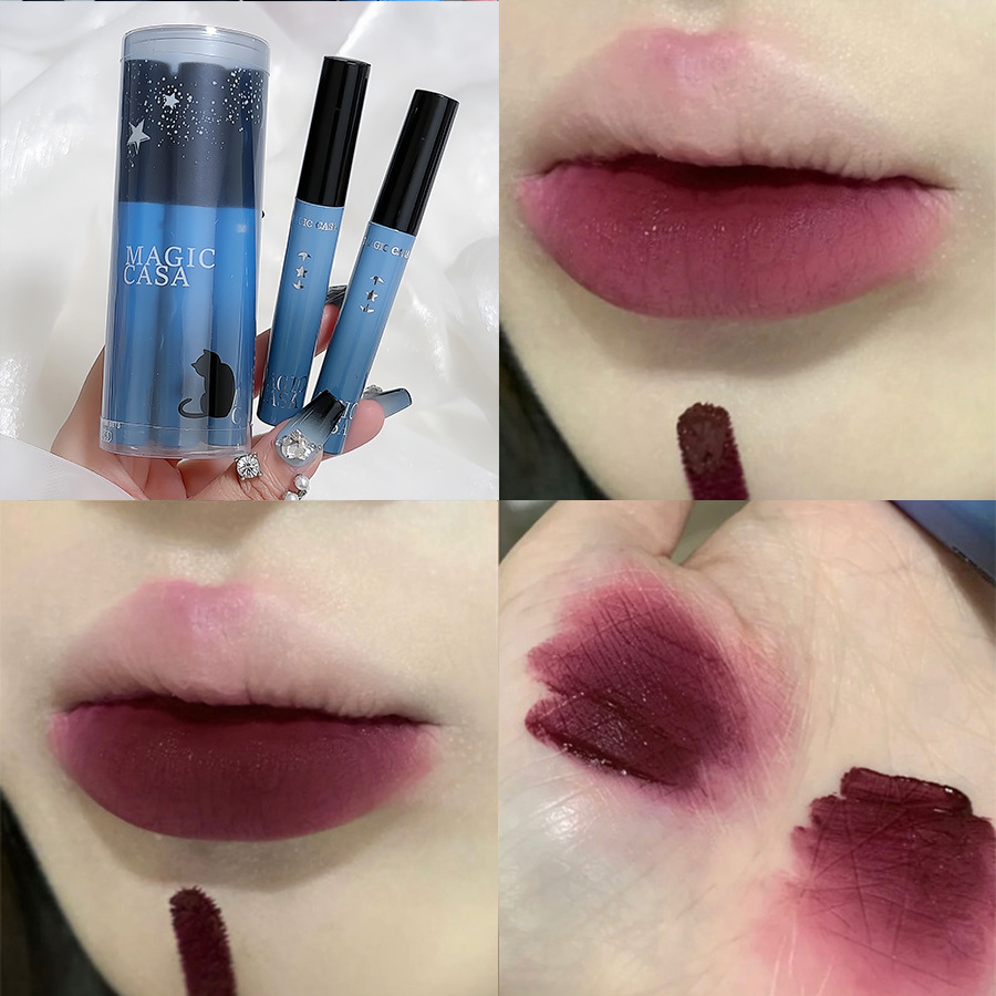 MAGIC CASA Five-piece Lip Gloss Set, Starry Sky Lip Gloss Set, Matte and Glossy Lipstick undefined