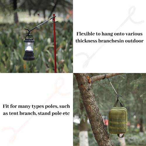 Hook camping double hook camping light pole hook stainless steel pig tail storage multi-functional universal hook S type