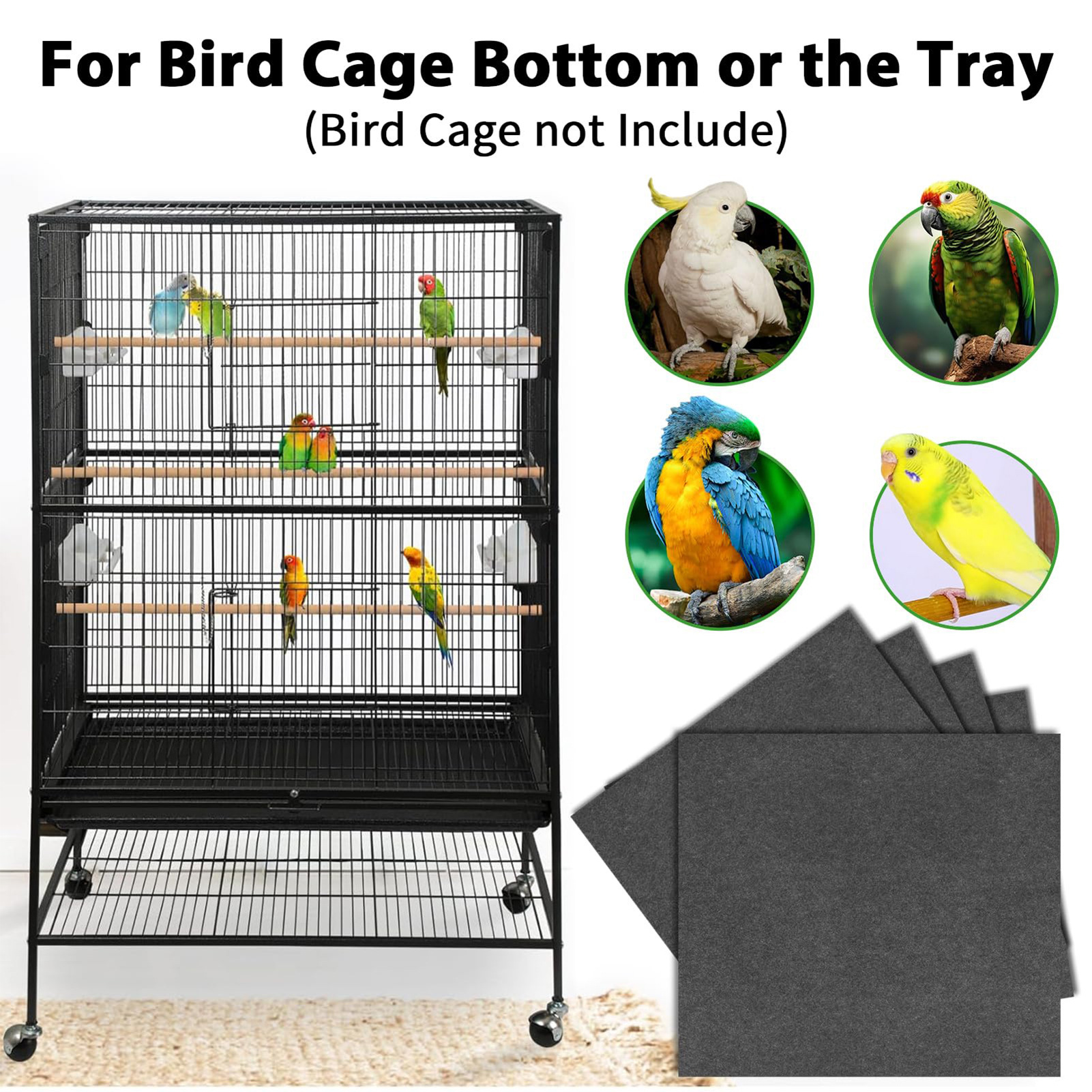 30pcs一次性鸟笼内衬18*20inch大型笼鹦鹉吸水性鸟笼内衬垫可裁剪