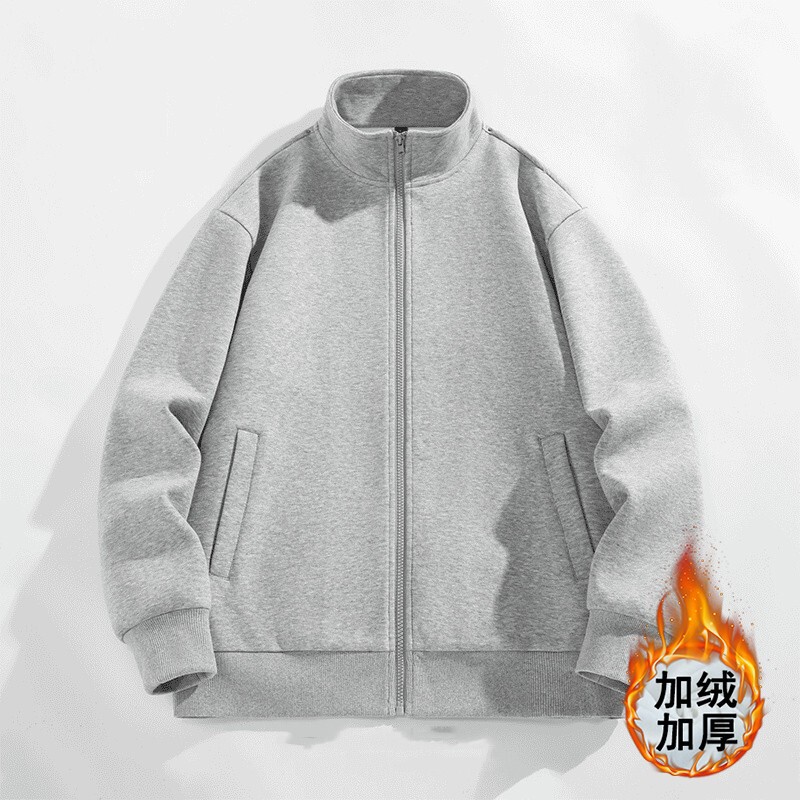 fleece-lined Sports Jacket Men's Dirty Wear Resistant Men's Thickened Sweater Cardigan Winter Men's Vertical Collar Zipper Hoodless Jacket fleece-lined Sports Jacket Men's Dirty Wear Resistant Men's Thickened Sweater Cardigan Winter Men's Vertical Collar Zipper Hoodless Jacket