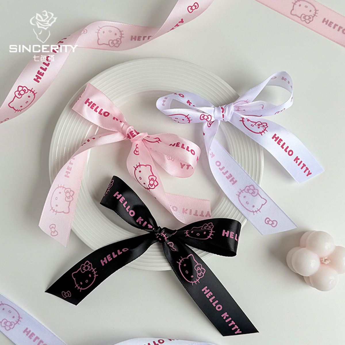 Siete colores cordier Kitty adorable cinta embalaje de flores regalo cinta regalo DIY embalaje de flores horneadas a mano