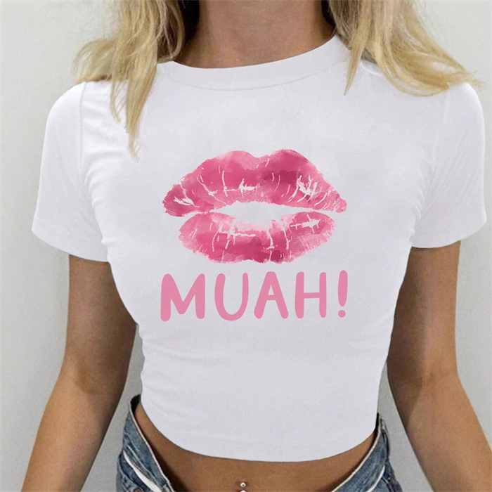 Summer Women's Casual Short Sleeve T-Shirt Crew Neck Printed Top Fashion Trendy European American Style Hot Selling 2025_ecoleips.com