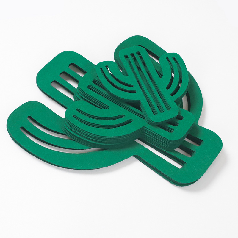 Tortuga verde cactus hoja forma fieltro material protector estera absorbente tazón estera aislamiento montaña