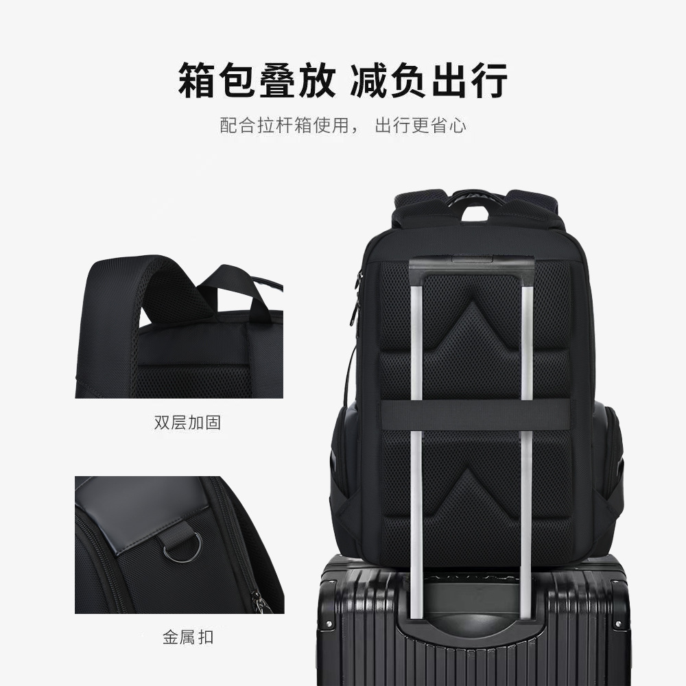 Moda estereoscópica de 16 pulgadas bolsas de computadora viajes de negocios Oxford tejido simple mochila multifuncional mochila de estudiantes de viajes