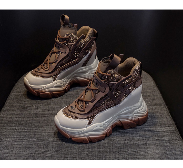 Giày sneaker nữ đế dày độn gót ẩn đính sequin xuân 2026 — M2269-1 Màu cà phê lót nhung, M2269-1 màu đen lót nhung, M2269-1 xanh lục lót nhung, M2269 màu tím một lớp bên trong chi tiết 30