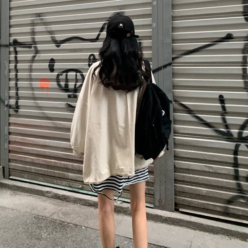 夏の新型hiphop学生日焼け止め服女性紫外線防止ins超火爆発街復古アメリカコートbf