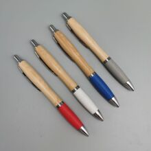 麦秸料按动葫芦竹木笔环保圆珠笔批发广告促销原木笔厂家刻字logo