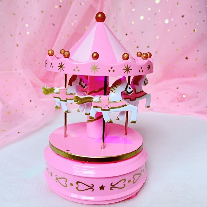 カルーセルオルゴールケーキオーナメント誕生日プレゼント子供の誕生日パーティーおもちゃ木馬装飾オーナメント|undefined