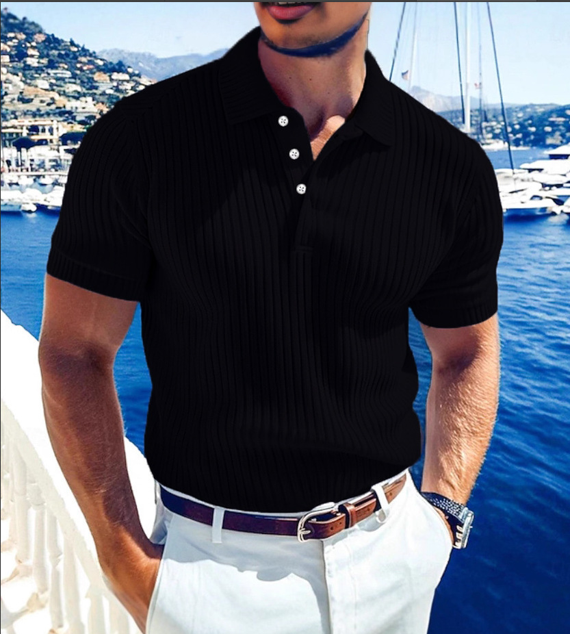 Polo hombre performance transpirable corte slim cuello en v_voghion.com