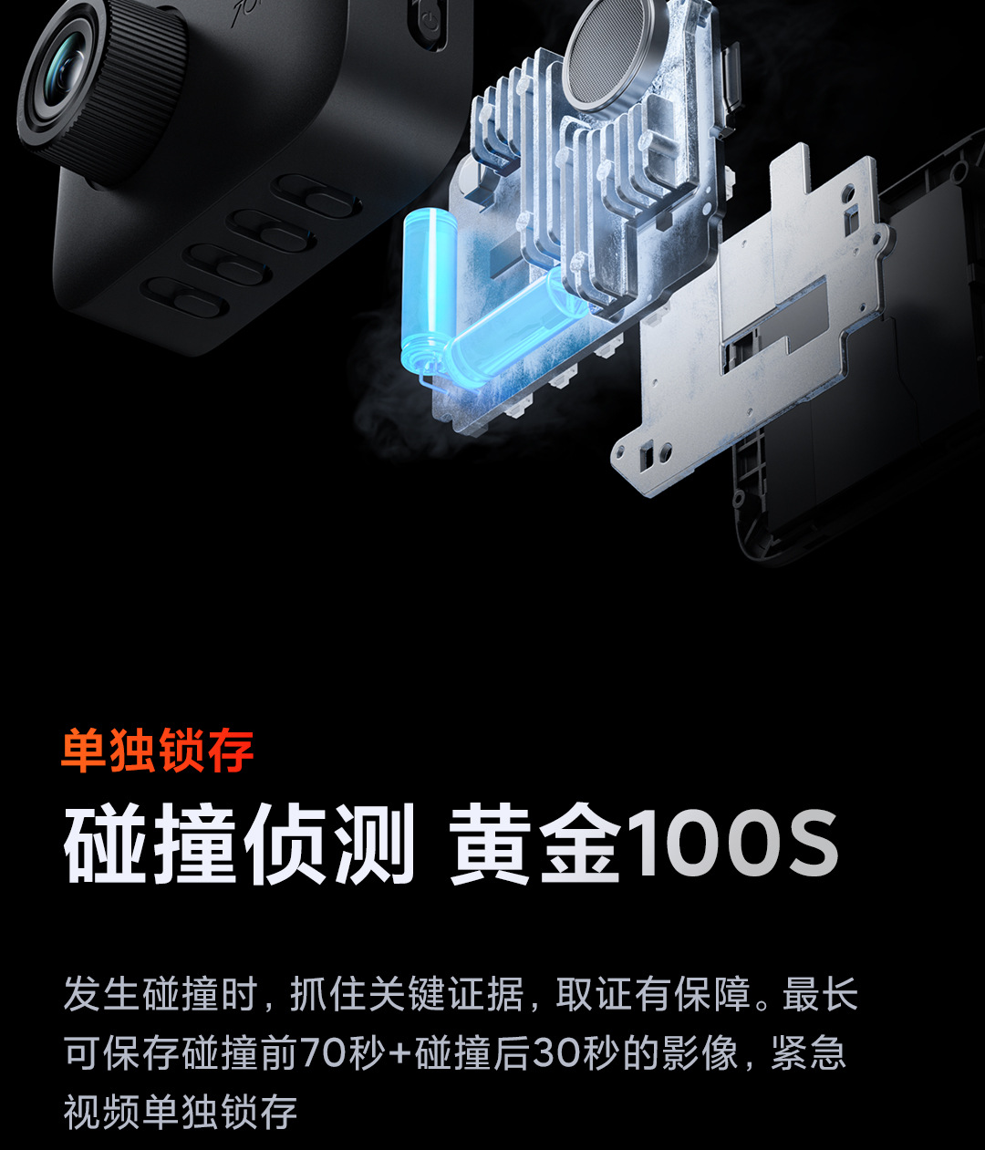 70Mai Dash Cam 4K Ultra Clear 140-Degree Wide Angle F1.55 Large Aperture Smart Hdr Car Camera A400 Pro