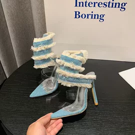 高跟凉鞋;高跟拖鞋;女式皮靴