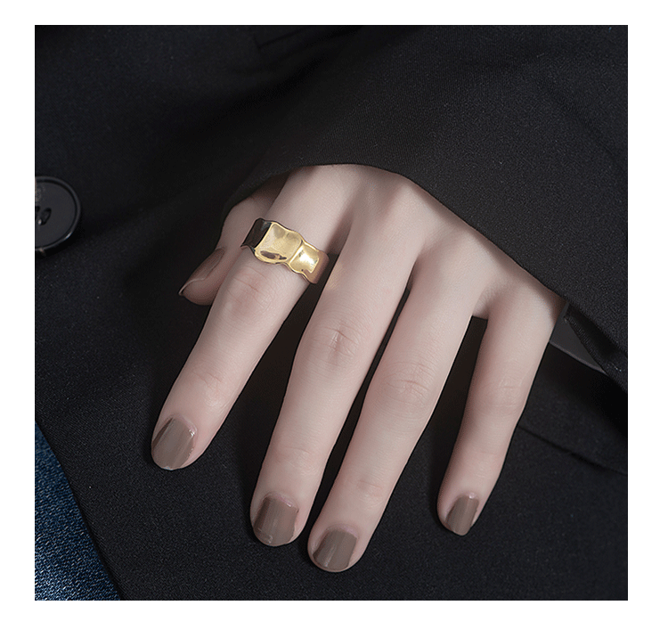 European and American fashion ring new irregular concave open ringpicture7