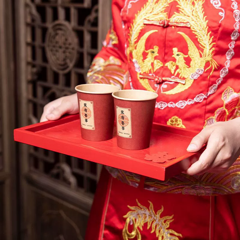 Wedding supplies Daquan Xizi Paper Cup Home Wedding Wedding Wedding Thick Red Disposable Festivals Festive Water Cup