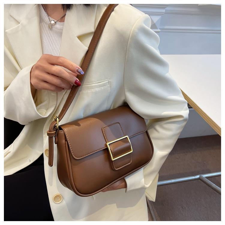 2022 New Bags Women's Fashion Hit Color Small Square Bag Messenger Bag 24.5*15*8cm display picture 3