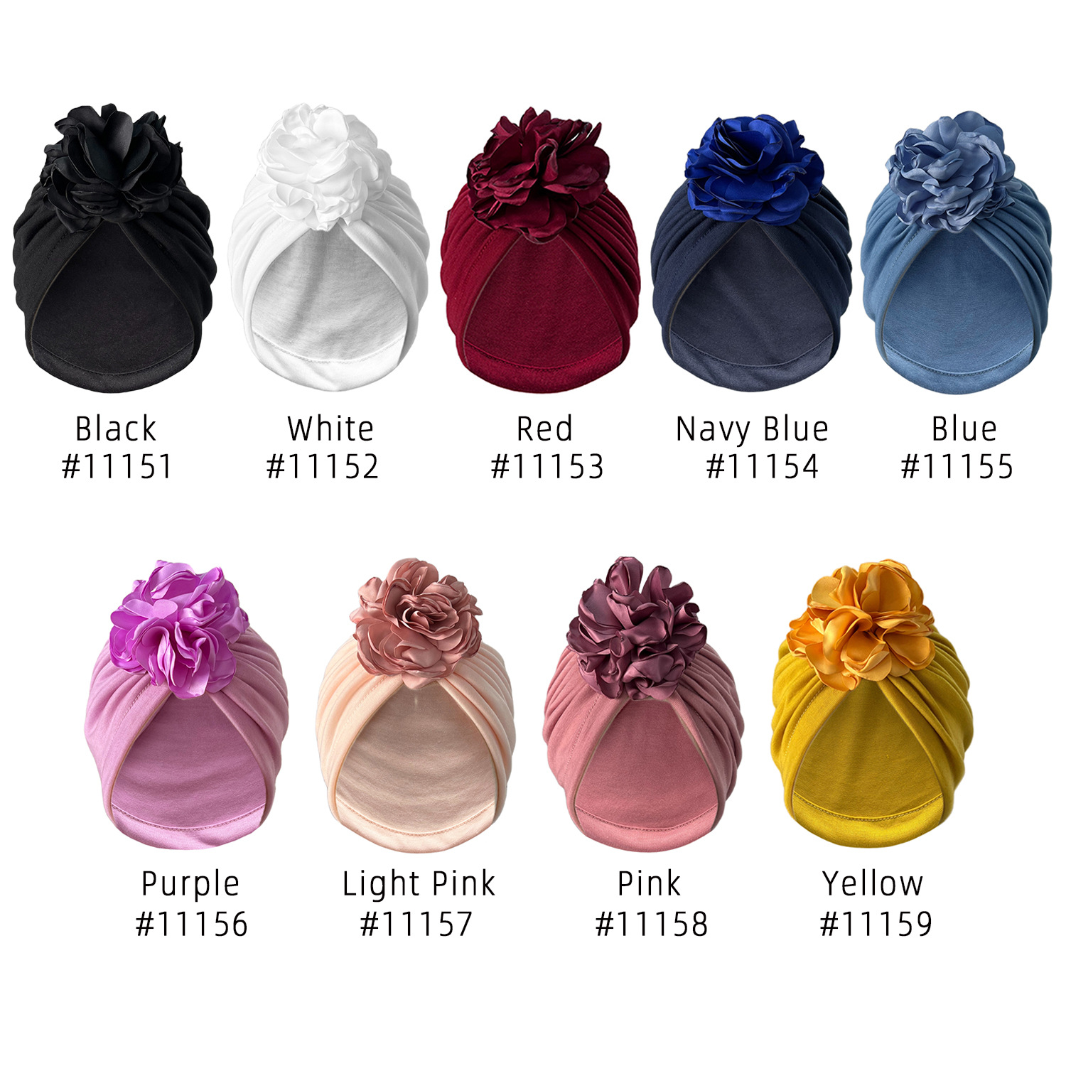 Cappello musulmano Fiore bandana moda copricapo decorazione colore solido cappello elastico cappello chignon donne tutti abbinati_voghion.com
