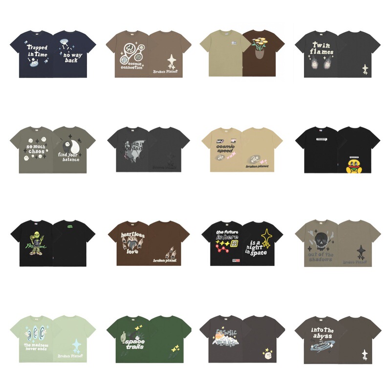 Broken Planet Market Cartoon Skull Foaming Printed Men's and Women's Crewneck Loose Short-sleeved T-shirt Trendy Brand