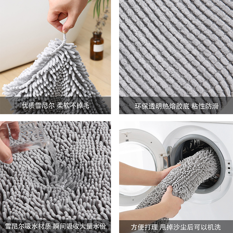 Nueva alfombra de piso al por mayor alfombra de piso de chenille baño dormitorio entrada cocina sala de estar absorbente antideslizante alfombra de piso estera del pie