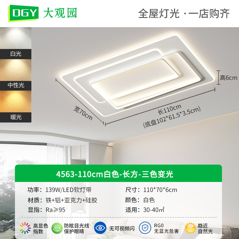 Gran vista jardín de protección de ojos de espectro completo lámpara de dormitorio simple lámpara de sala de estar moderna lámpara principal de vestíbulo 448L lámpara de casa completa