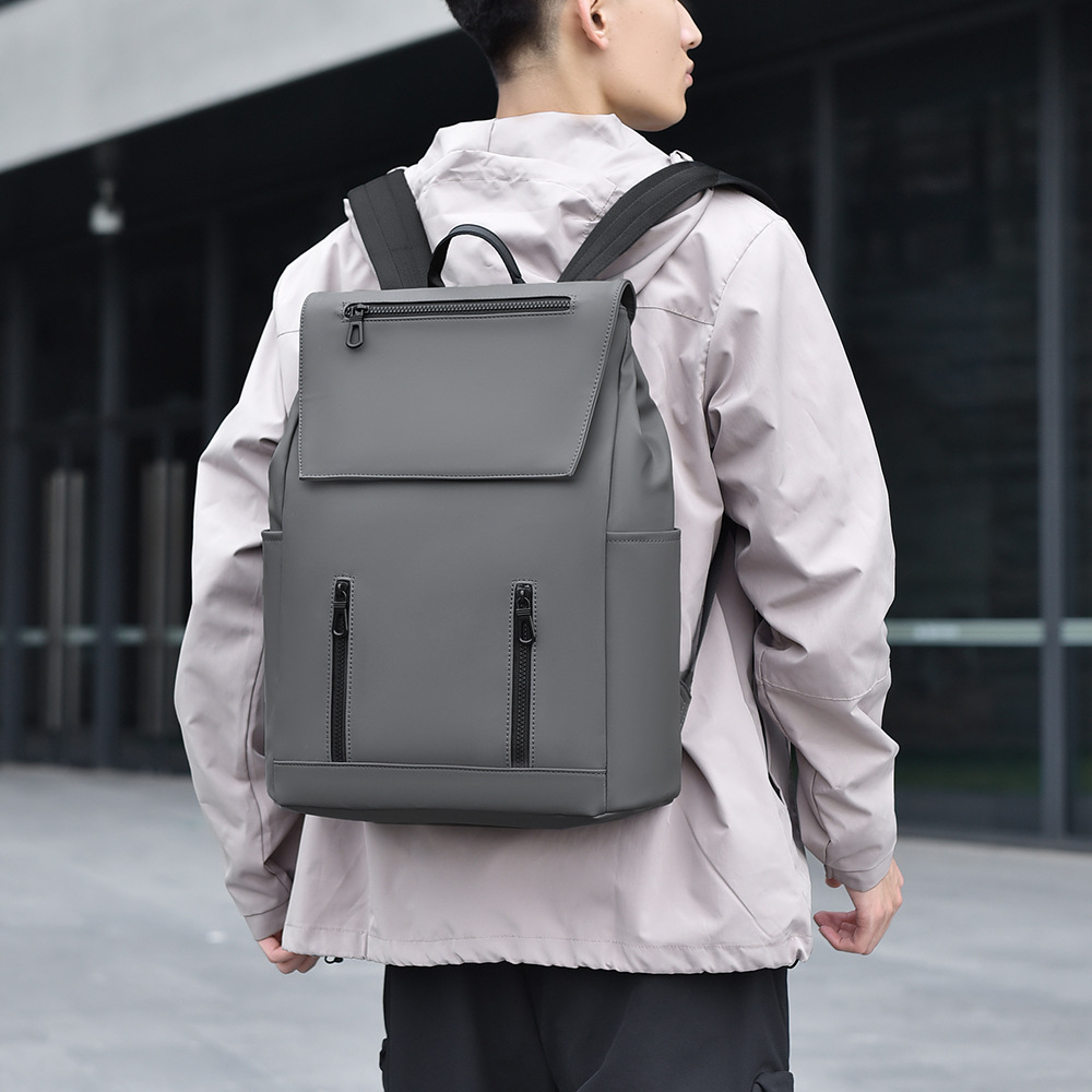 Large Capacity Men's Backpack Waterproof Casual Travel Commuting Business Trip Laptop Leather Film Student School Bag_voghion.com