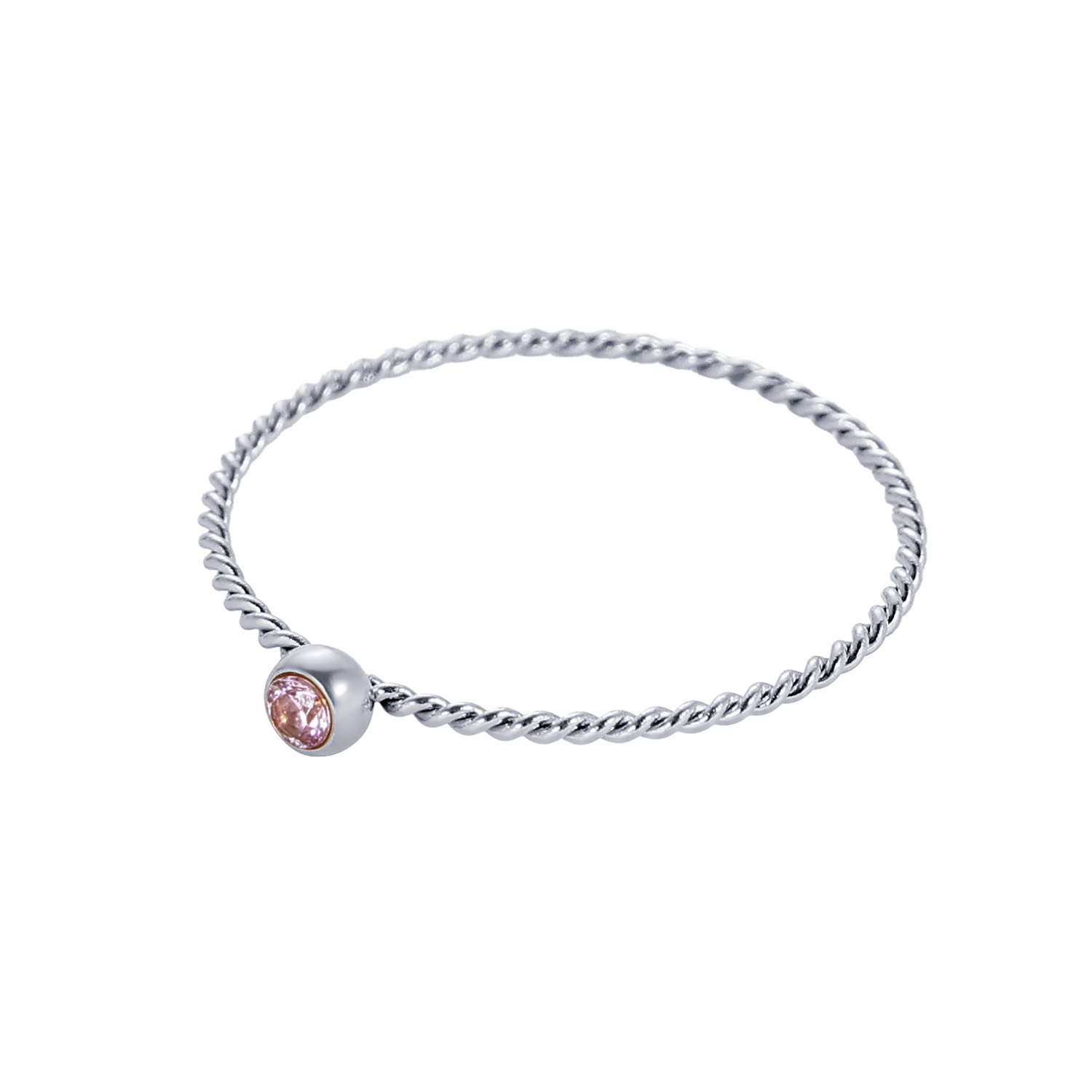 라이트 핑크 스틸 링