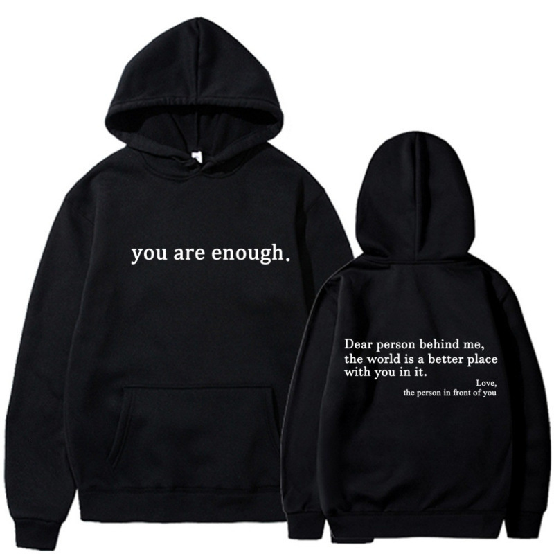 Hooded Sweatshirt with English Print on Front and Back, Fleece-Lined and Thickened, Couple's Matching Style, Multiple Colors Available, Direct Supply from Manufacturer, Dropshipping Available