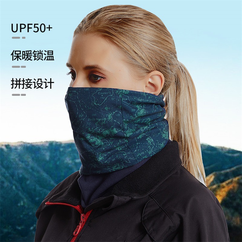 冬季户外骑行保暖围脖面罩批发德绒防寒脖套头巾男女保暖滑雪面罩