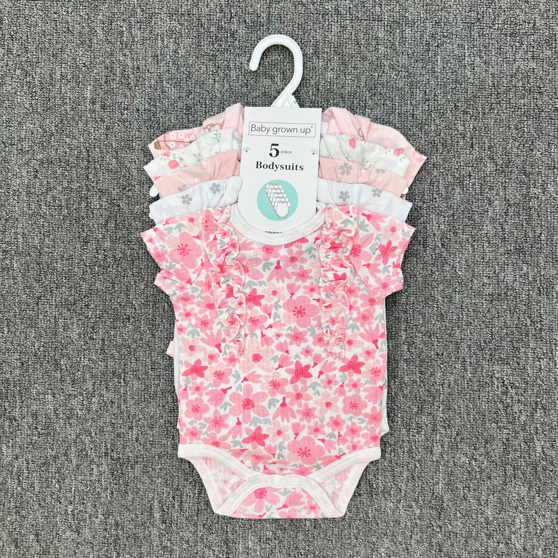 Mono de bebé para gatear, conjunto de cinco piezas de manga corta, 5 bodies versátiles para comercio exterior