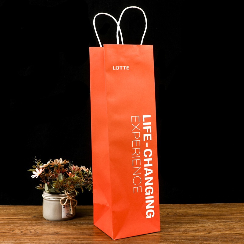Customized Kraft Paper Red Wine Tote Bag Single and Double Wine Packaging Paper Bag Gift Packaging Paper Bag Wholesale