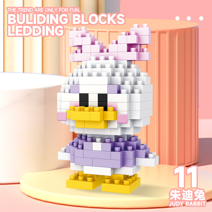 Bloques de construcción de micropartículas para niños decoración de muñecas de dibujos animados de animales juguetes ensamblados creativos para niños y niñas puesto de regalo al por mayor