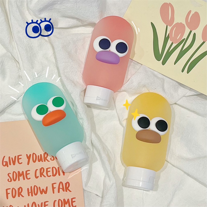 可爱硅胶分装瓶套装挤压式软乳液瓶子沐浴露洗发水洗手液便携空瓶