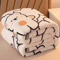 Одеяло из кораллового флиса для сна, офисное одеяло для кровати, утолщенная зимняя простыня для одного, молочная фланель, милый корги.