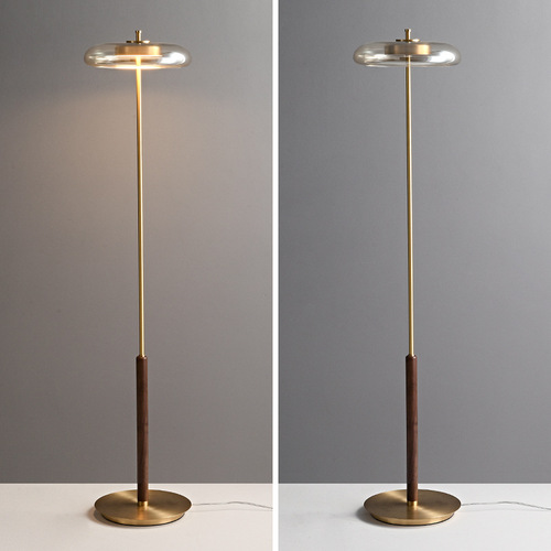 Nordic light luxury brass walnut floor lamp designer creative personality living room bedroom study decorative table lamp