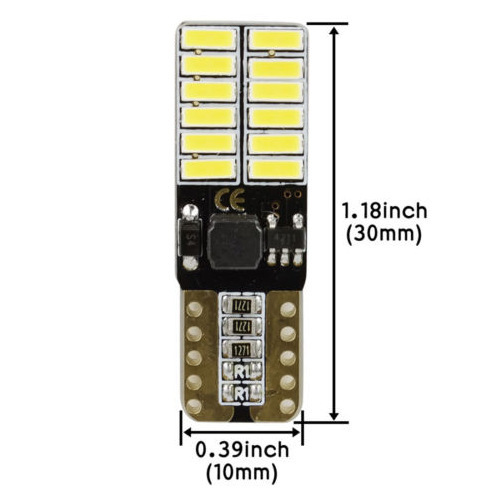 Nuevo resalte T10 ancho luz decodificación 24smd resalte 4014 voltaje amplio corriente constante led coche CANbus