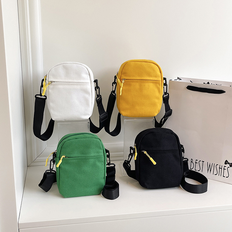 Canvas Small Shoulder Bag Ins Trendyy Shoulder Bag Men's Sports and Leisure Small Backpack Women's Simple New Crossbody Bag