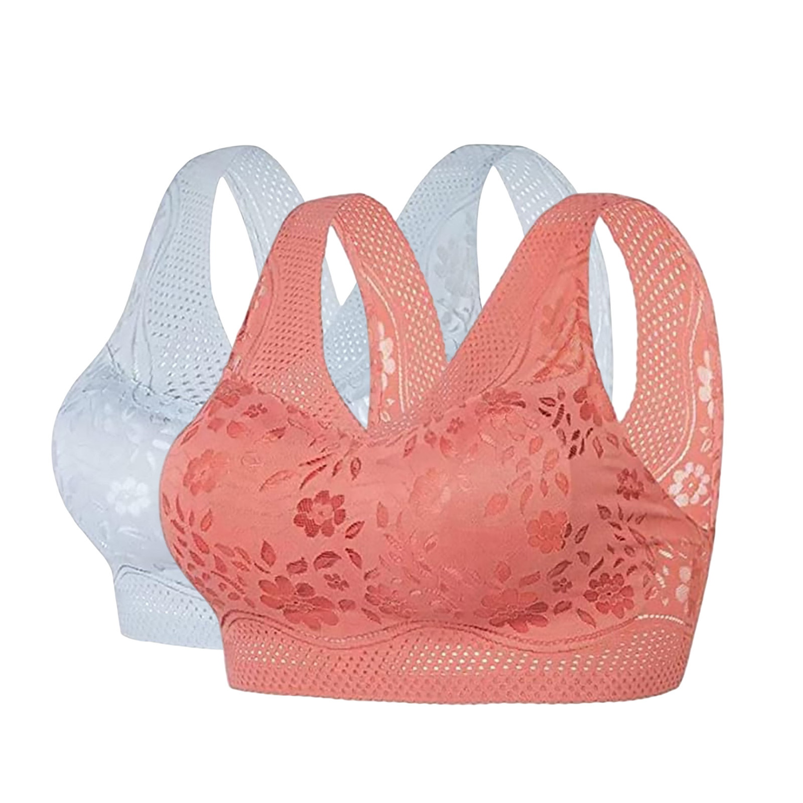 Estilo explosivo transfronterizo, ropa interior sin costuras, sujetador sin anillo de acero para mujer, sujetador fruncido, encaje sexy, espalda, pecho envuelto, chaleco de talla grande