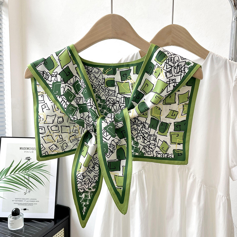 Nuevo chal protector solar de verano de las mujeres al aire libre con aire acondicionado decoración de la habitación chaleco de protección del cuello pequeña bufanda falsa bufanda anudada