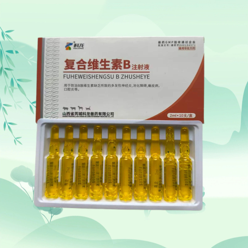 Vitamin B Complex Injection 2ml for Veterinary Use, Suitable for Pets Such as Dogs, Cats, Cattle, Sheep, and Pigs, for Appetite Stimulation, Neuritis, and Pellagra